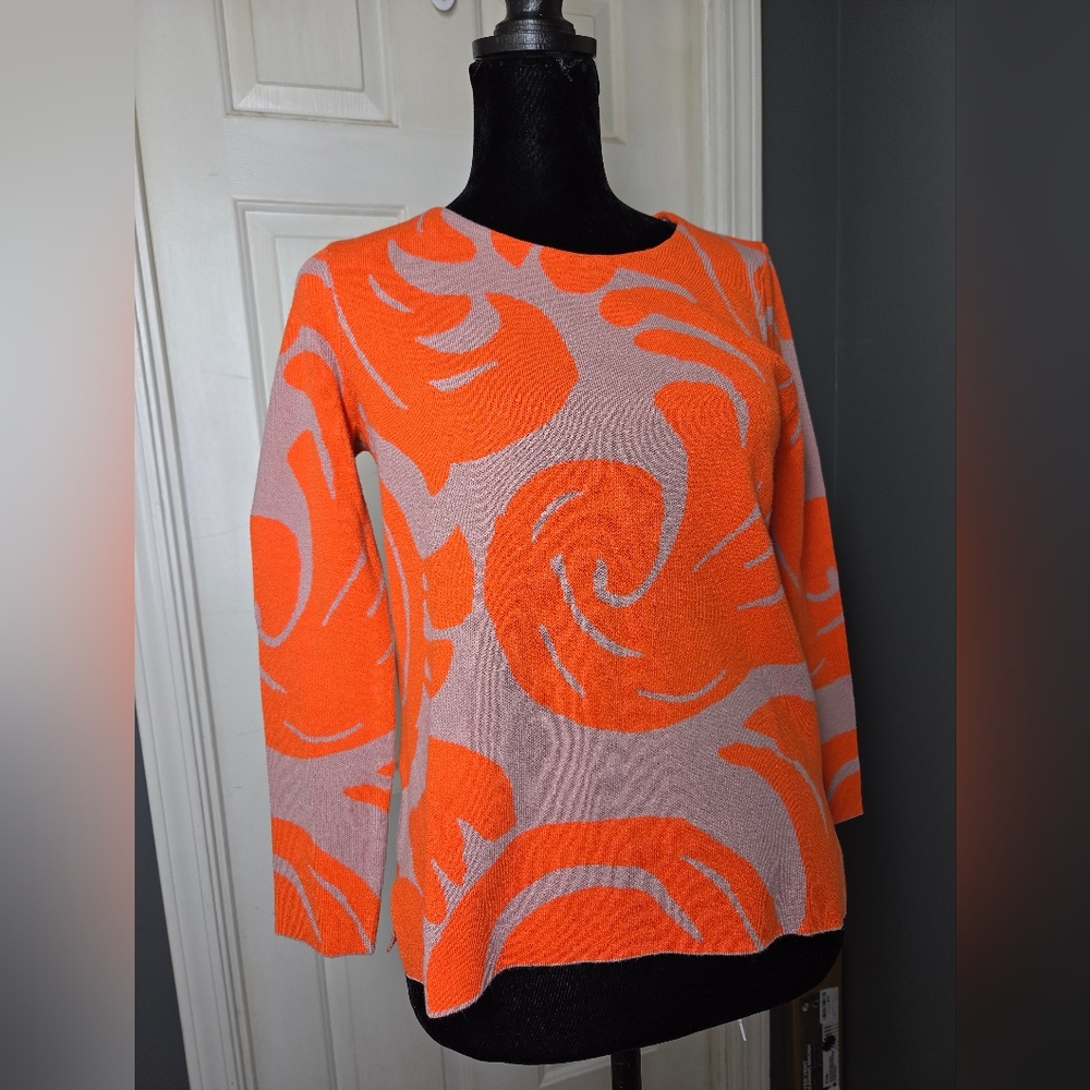 Ann Taylor Orange and Pink Top, Women's Size Xsmall